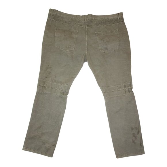 FWRD Denim & Co. Mens Jeans Size 48 Inseam 33 Distressed Cargo Pants Olive Green - Picture 12 of 13